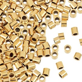 100pcs Adabele Real 1/20 14K Gold Filled Crimp Tube Loose Beads 1.6mm x 1mm Tiny Small Spacer (Hole ID 1mm) for DIY Craft Jewelry Making JK2-C1