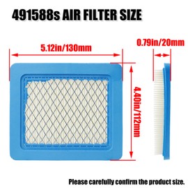 WOTIAN 2pcs 491588s Lawn Mower Air Filter Compatible with 625-675 625E 675E 725E Series Engine Troy-Bilt TB110 TB210 TB230 Toro Craftsman Lawnmower Air Cleaner Filter Parts