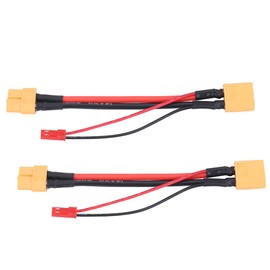 2Pcs XT60 Female to 14 AWG XT60 Male & 22 AWG JST Male Connector Adapter Cable RC Accessory