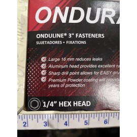 Onduline 2X Ondura Premium 3" #9 Powder Coated Brown Roofing Fastener 3558 Ondura Premium
