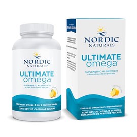Nordic Naturals Ultimate Omega 1280 mg Sabor Limón Aceite de Pescado Alta Concentración con EPA y DHA 120 Cápsulas Blandas 60 Porciones Suplemento Alimenticio Forma Triglicérido No GMO para Adultos