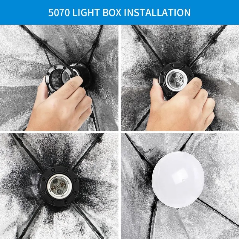 Kshioe 20" X 27" Instant Brightness Energy-Saving Black Softbox Lighting