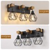 Farmhouse Vanity Light for Bathroom, 3-Light Wood Bathroom Vanity Light