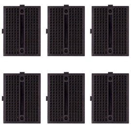 Pack of 6 Mini Breadboard 170 Tie Points Small Solderless Prototype PCB Board (Black)