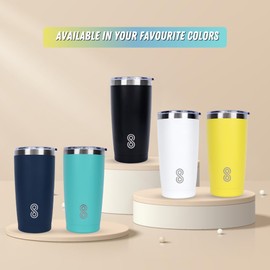 HOME ARCHIVE Tumbler 20 Oz with Splash Proof Sliding Lid Stemless Glasses Double Wall & Vacuum Insulated Travel Tumbler Stainless Steel for Cold & Hot Drinks | Pack of 1 (GREEN)