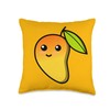 Happy Adorable Cute Orange Mango Throw Pillow