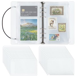 A6 Ring Binder Notebook with 20Pcs Plastic Binder Envelopes Binder Pockets A6 6-Ring Binder Notebook Refill Set for Diary, Office, Home, School(18.5 * 12.5 * 3cm)