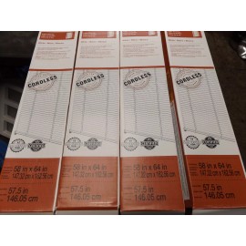 Project Source LOT OF 4 1" Cordless White Vinyl Light Filtering Mini Blinds. 58" W x 64" NEW