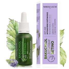 Miraculum Bakuchiol Anti-Ageing Regenerating Day and Night Face Serum - Face Serum with 4D Hyaluronic Acid, Vitamin C, Vegetable Retinol - Vegan and Natural Serum - 30ml