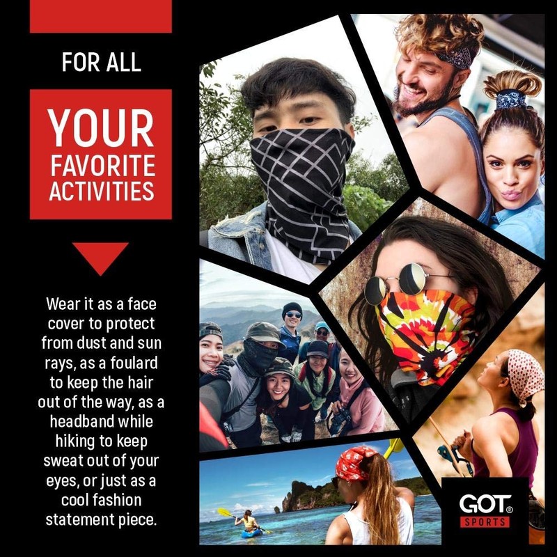 GOT Sports Tube Bandana - Neck Gaiter for Women &