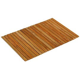 Bare Decor Asi Genuine Teak Wood Flexible Table Top Placemat or Sofa Arm Tray, 1 Mat