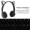 P47M Wireless Headphone Cute Cartoon Cat Ear LED Light 400mAh