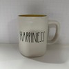 Rae Dunn HAPPINESS Mug - yellow inside - Ceramic