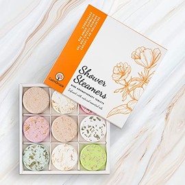 CalmGrace Shower Steamers Aromatherapy Shower Tablets, 9PCS Shower Steamer Shower Bombs with 100% Natural Essential Oils, Shower Bomb Set, Shower Bombs Steamer - Shower Steamers For Women Gifts