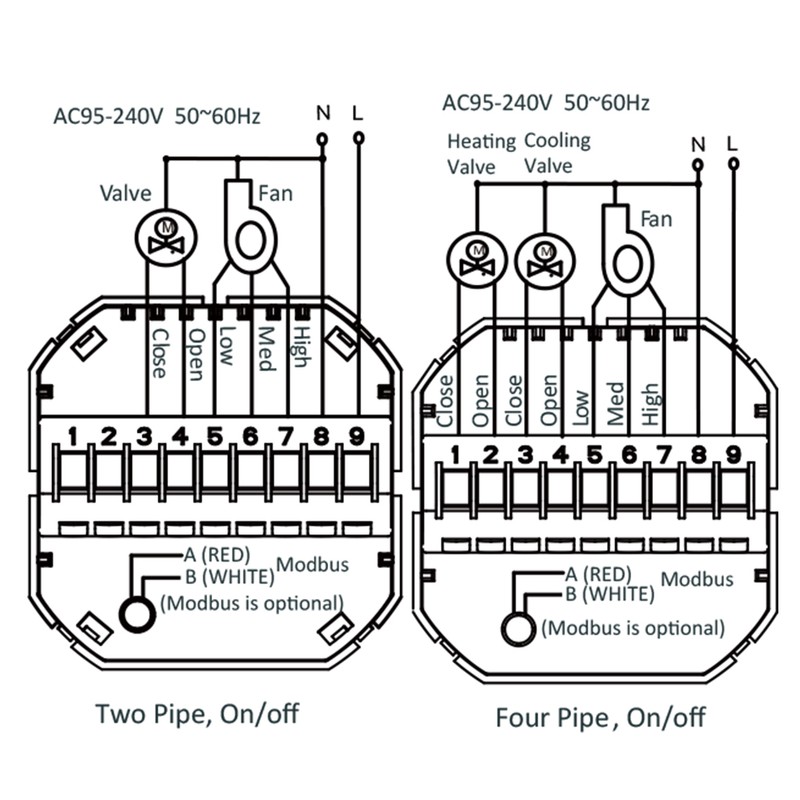 Four Pipe Wifi Voice Intelligent Room Thermostat Digital Programmable Temperature
