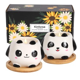 Kinforse Panda-Kerzen, Geschenke für Frauen, Geschenke für Frauen, Geburtstagsgeschenke für sie, 2 Stück, Panda-Geschenk-Set für Frauen, Geburtstag, einzigartig