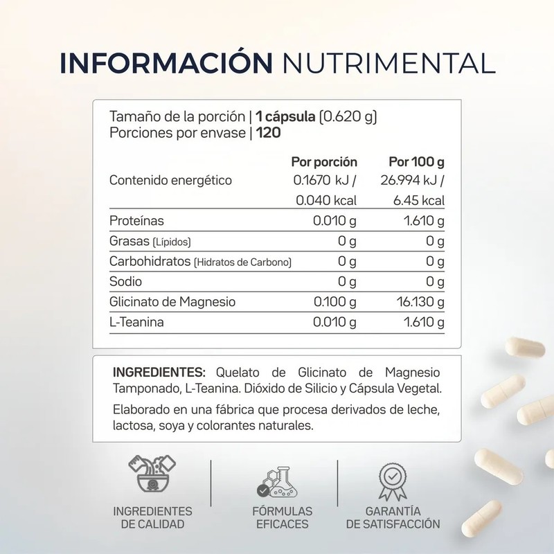 Primetech Nutrition Magnesio Glicinato Mag-100, 120 Cápsulas