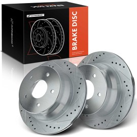 A-Premium 11.61 inch (295mm) Rear Drilled and Slotted Disc Brake Rotors Compatible with Select Chevy, GMC, Isuzu and Oldsmobile Models - Blazer, S10, Jimmy, Sonoma, Hombre, Bravada, S10, 2-PC Set