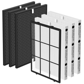 Elnuliros 116130 Replacement Filter Compatible with Winix 5500-2 Am80 Plasmawave Air Puri-Fier, 3 True HEPA Filters and 3 Activated Carbon Pre-Filters and 1 Washable Pre-Filter, 3 Set