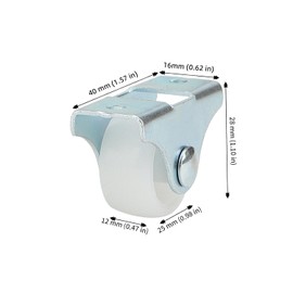JAPCHET 20 PCS 25mm Small Fixed Castor Wheels, Drawer Wheels, Non Swivel Wheels for Trolley, Furniture, Cabinet