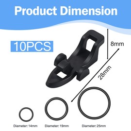 10pcs Kunststoff Angelrute Hakenhalter, langlebige Köderhalter mit Gummiring für sicheren Halt, als Angelhakenhalter Zubehör, kompatibel mit verschiedenen Angelhaken, praktisches Angelzubehör​