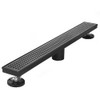 Neodrain 18-Inch Black Linear Shower Drain with Removable Quadrato Pattern