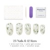 Press on Nails Short Almond False Nails White Bottom Layer