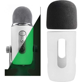 2 count Blue Yeti Pop Filter for Blue Yeti Microphone, Yeti  Windscreen with   Blue Yeti Mic Cover for Yeti Mic and Blue Yeti Pro USB Microphone - Color: White