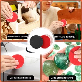 TXXATX 600 Körnung Schleifschwamm 8 Stück Schleifschwamm Holz Rund Schleifpad Weiches Schleifpads Wiederverwendbare Schleifschwämme Flexibles Lack Schleifpapier für Trockenbau Metall Modellbau