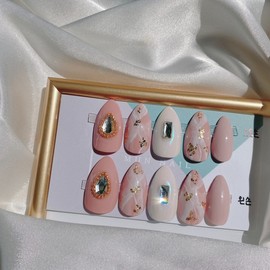 MunNail Brooch Marble Nail - Long Oval / MunNail 브로치 마블네일 - 롱오벌