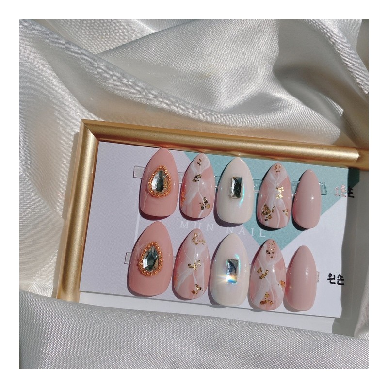 MunNail Brooch Marble Nail - Long Oval / MunNail 브로치