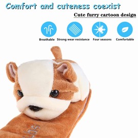 Pack of 2 Car Seat Belt Pads, Universal Cartoon Seat Belt Covers, Shoulder Strap Pads, Soft Cushion for More Comfortable Driving, Compatible with Children, Teenagers, Adults (Brown Dog)