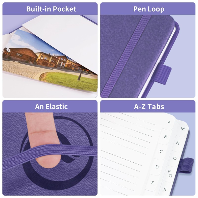 Address Book with Alphabetical Tabs, Hardcover Password Book, Small Address