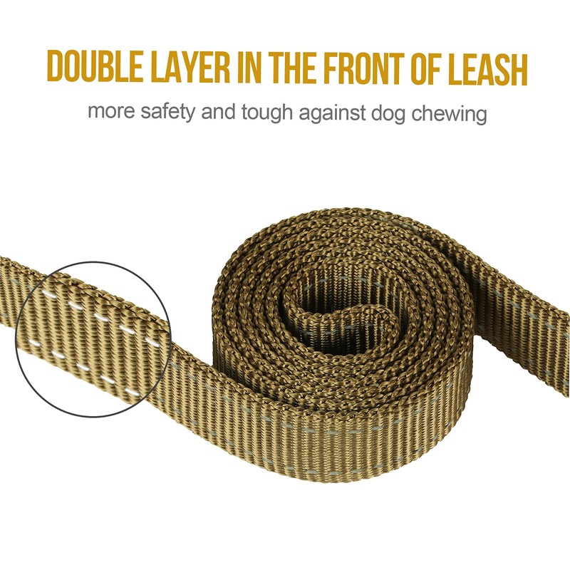 OneTigris Double Dog Lead with Reflective Stripes