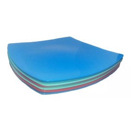 Boris 70 Platos Ensalada De Colores Cuadrado Plástico 150ml