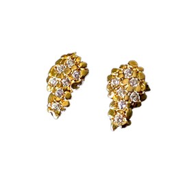 Mens Ladies 14K Gold Over Silver Lab Diamond Nugget Earrings Screw Back Studs Iced Out aretes para hombre - Men's Earrings, Screw Back, Men's Jewelry, Hip hop Earring