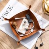 SANQIANWAN Leather Jewelry Valet Tray for Women and Man, Portable