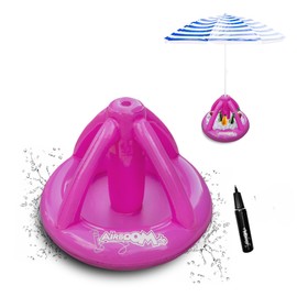 Airboom - Inflatable Umbrella Stand for Beach Umbrellas Including Pump Drinks Cooler Parasol Holder Beach Camping Sun Protection (Pink)