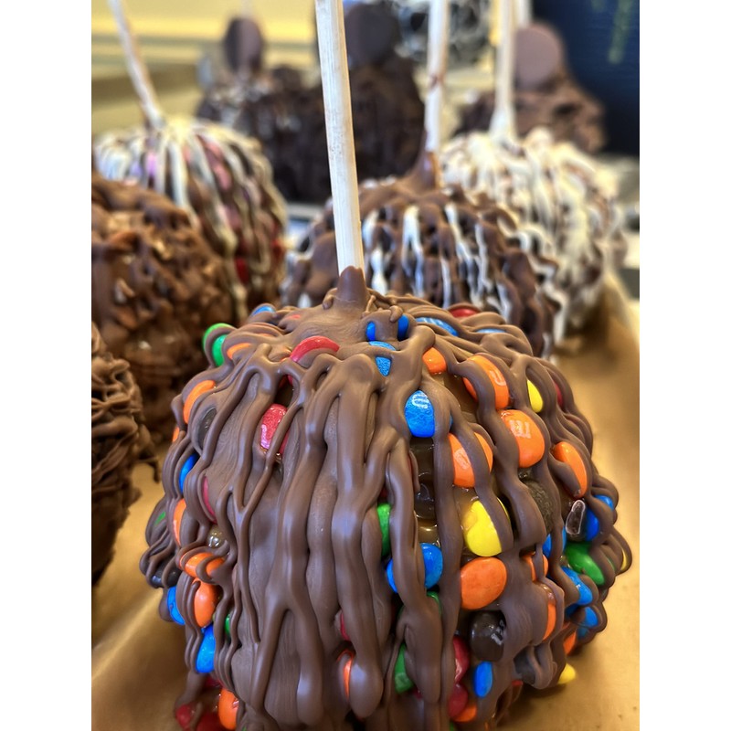 Gourmet Jumbo Caramel Apple (Chocolate Candy Buttons & Milk Chocolate)
