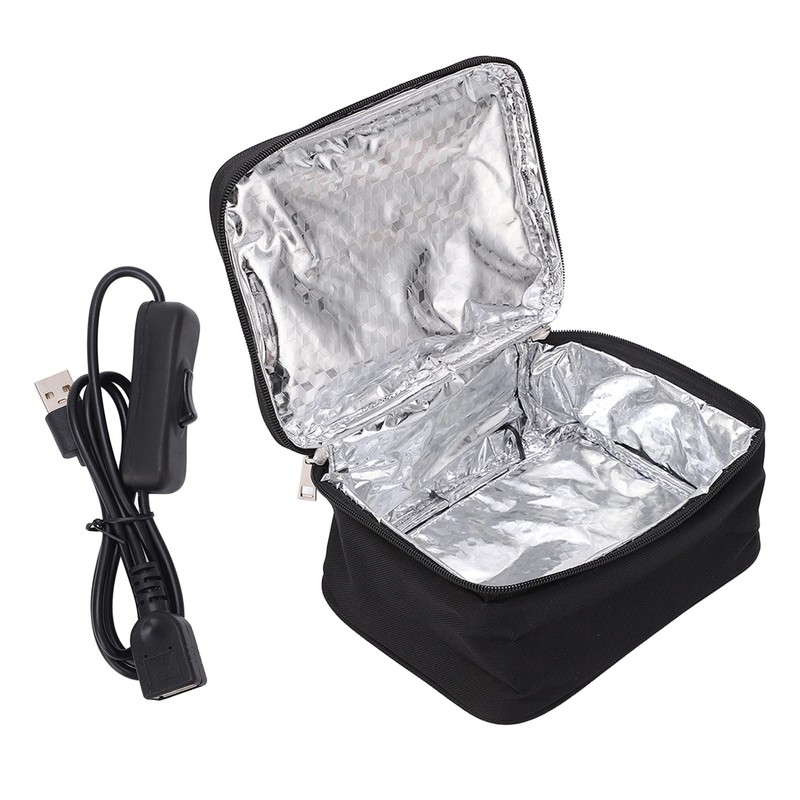 AYNEFY Heated Lunch Bag,Portable Microwave USB Charging Aluminum Film Liner