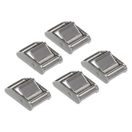 PATIKIL Cam Buckle, 5 Pack Metal Press Lock Fasteners 2.07" for 1" 25mm Tie Down Webbing Strap, Silver