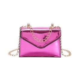 TQUXNGA Stilvolle kleine Umhängetasche mit Kettenriemen, Crossbody-Lippenstift-Tasche für Damen, violett