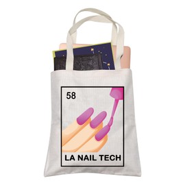 LEVLO Latina AF Gift La Nail Tech Shopping Bag Nail Technician Stylist Tarot Reusable Book Tote Bag for Women BFF(La Nail Tech)