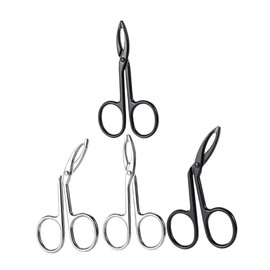 Vaguelly Stainless Steel Eyebrow Tweezers Set 4pcs Curved Flat Tip Eyebrow Scissors for Precision Shaping Facial Hair Removal for Women