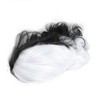 Black White Wig with Bangs Adjustable Breathable Net Synthetic Short
