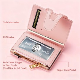 furid Small Card Wallet Women: Rfid Leather Smart Pop Up Wallets