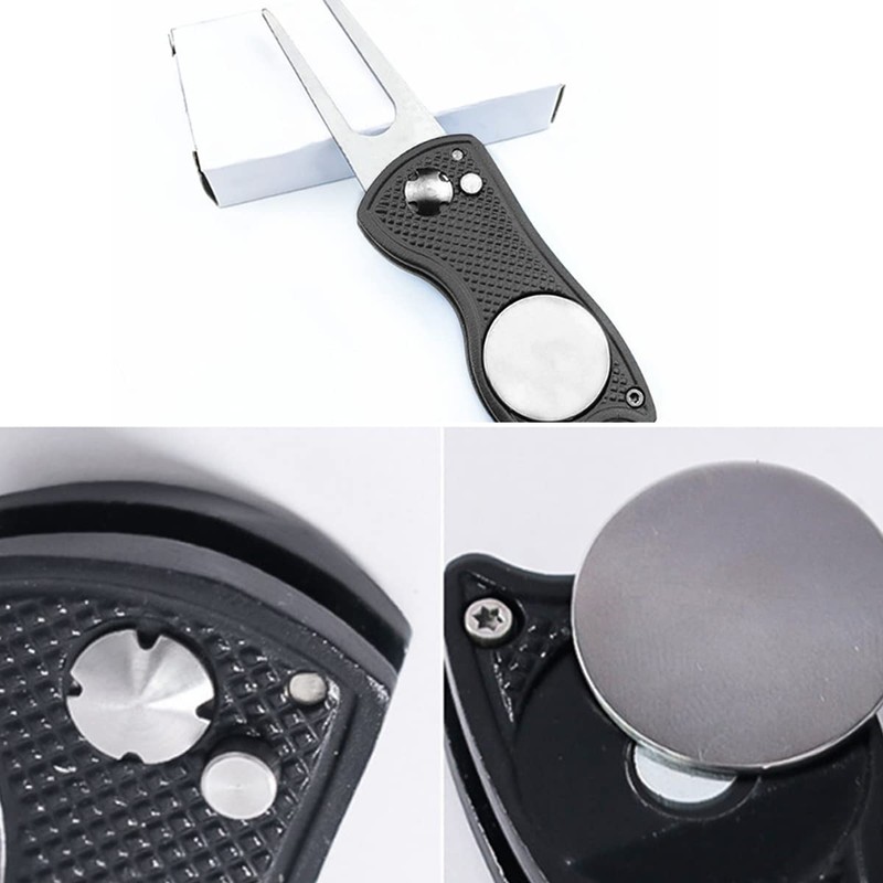 Kiuiom Pitchfork, Foldable Golf Divot Tool, Divot Tool, Stainless Steel