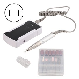 Black Rechargeable Electric Nail Drill Portable Nail Polish Machine Electric Manicure Drill Set 100‑240V US Plug