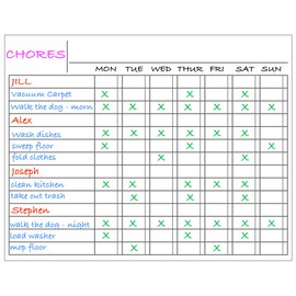 Iconikal Magnetic Dry Erase Chore Meal Chart WOD Planner Schedule, 14 x 11-Inches, 2-Pack