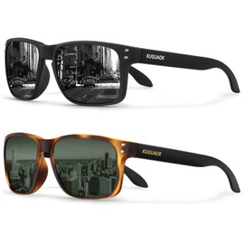 KUGUAOK Polarized Square Sunglasses for Men and Women Matte Finish Sun Glasses UV Protection Glasses